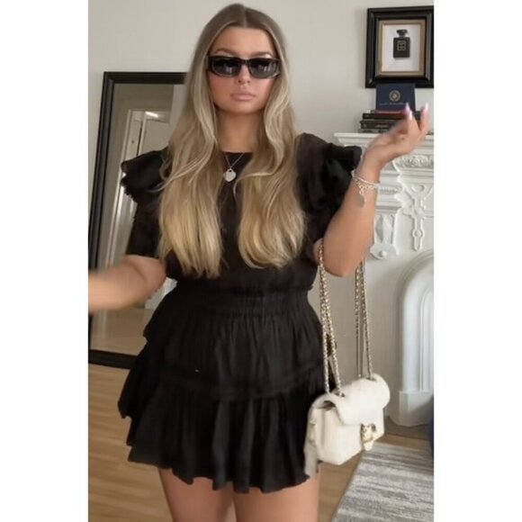 LOVESHACKFANCY Natasha Dress in Black Size X-Small - www.confineg.com